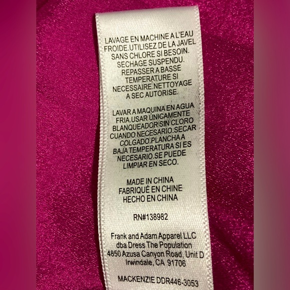 NWT Dress the Population Mackenzie Hibiscus Twist Back Mini Dress - Sz S - Picture 9 of 9